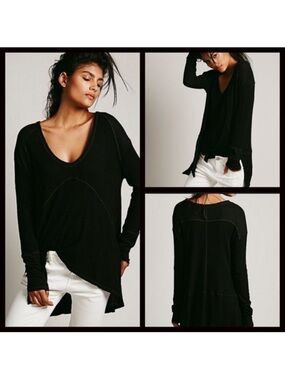 Free People Sunset Park Drippy Thermal Top